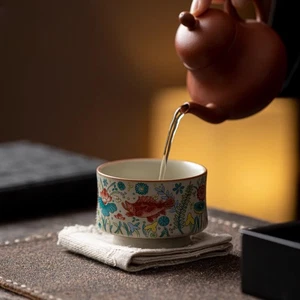 90 ml Exquisite Keramik Wealth Gathering Teetasse Kung Fu Teeservice Tee Verkostung Tasse - Bild 1 von 5