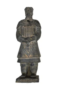 Vintage Chinese Gray Ceramic Figure Depicting a Dignitary 10 1/2" Tall - Picture 1 of 13