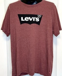 Levi Strauss & Co Levi’s Jeans Logo Burgundy 50/50 Men’s XL Shirt - Picture 1 of 5