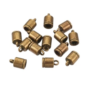 Estremità cavo bronzo antico stile tibetano foro 4mm 10X6mm tappi terminali nichel free - Foto 1 di 2