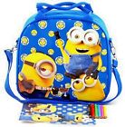 Walt Disney Minion Blue Lunch Bag with Colored Pencils & Strap-New with Tags!