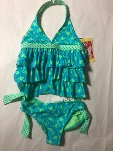 Girls Angel Beach Flamingos Tankini Swimsuit Size 4 5 Suit NWT - Picture 1 of 3