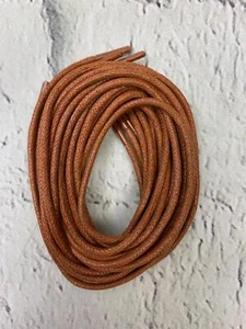 Shoelaces Dress Shoes For Boots Waxed Thin Round Shoe Laces 2 Pair Yellow 71in - Picture 1 of 2