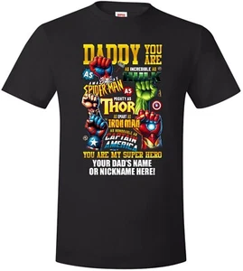 Camiseta Día del Padre Papá es mi SUPERHÉROE con el nombre personalizado de tu papá impreso - Imagen 1 de 16