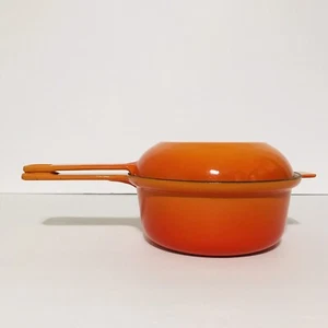 Cousances 18 Le Creuset casserole en fonte casserole et couvercle poêle flamme orange - Photo 1/12