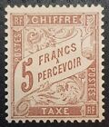 FRANCE 1884 Mint NH Taxe 5 Fr Chestnut Yvert #27 CV €1200 SIGNED BRUN VF
