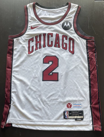 100% Authentic Lonzo Ball Nike Bulls City Edition Jersey Size 48 L Motorola Cover