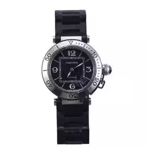 Cartier Pasha Steel Rubber Automatic Watch 2790 Perfect Working Condition 40 mm - Picture 1 of 4