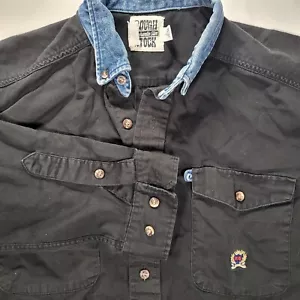 Camicia Panhandle Slim Ruvida Stock Uomo Large 16,5 35/36 Nera Manica Lunga Bottoni - Foto 1 di 9