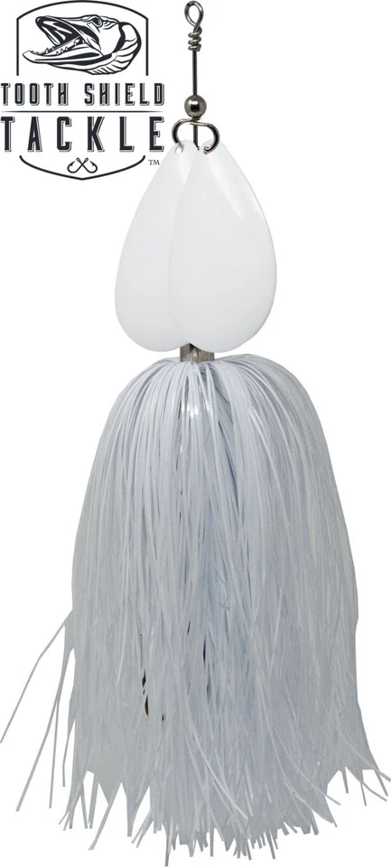 Tooth Shield Tackle 309 Musky Bucktail Muskie Inline Spinner (白色) — 第 1/1 张图片