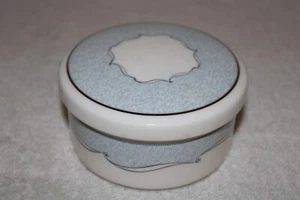 Wedgwood Venice Designer Blue Wave Design Dresser Cosmetic Jewelry Box - Picture 1 of 8