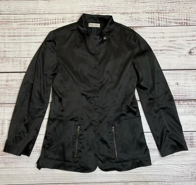 BALMAIN Black Satin Evening Jacket Blazer Coat Shirt Sz 38 Vtg - Image 1 of 4