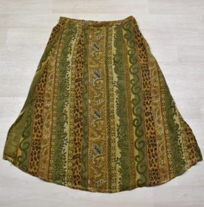 Maxi Falda Midi Y2K Nouveau Monde Leopardo Botánica Boho Hippie Festival De Colección - Imagen 1 de 4