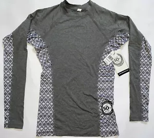 RIP CURL Women's Small Dark Grey UV Rashguard Long Sleeve Swim Surf TRESTLES New - Picture 1 of 7