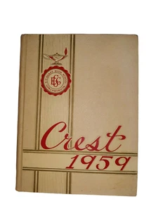Anuario de clase de escuela secundaria de vidrio E Crest 1959 vintage Lynchburg Virginia - Imagen 1 de 8