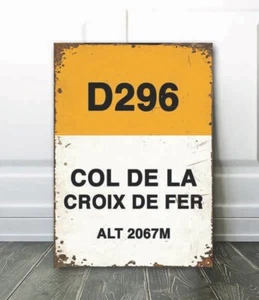Letrero de ciclismo estilo vintage Tour de France Croix De Fer - Imagen 1 de 3