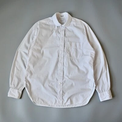 ENGINEERED GARMENTS, Rounded Collar Shirt,  navy & red polka dots, size S - Image 1 of 4