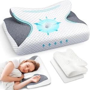 Almohada Cervical para Aliviar el Dolor de Cuello Dormir, Almohadas de Contorno 100% Espuma con Memoria - Imagen 1 de 6