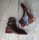 New Handmade Real Leather & Suede Jodhpur Ankle Brown Formal Dress Boots For Men