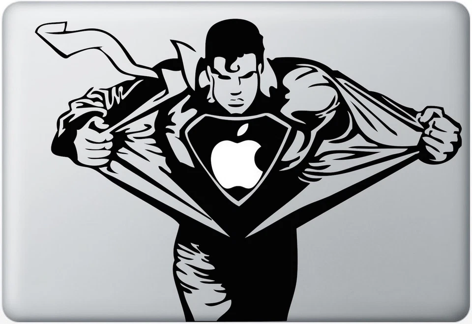 SUPERMAN Macbook Skin Decal Sticker SUPERMAN RUNNING SUPER HERO MAN Laptop  - Image 1 of 1