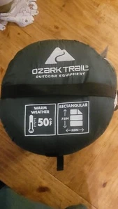 (QC)Ozark Trail 50F Warm Weather Sleeping Bag Green 3.04 pounds 75"X33" - Picture 1 of 5