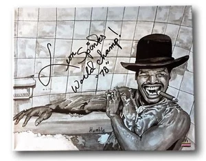Leon Spinks Signed Original Art Work 1/1 Hand Painting COA Autograph Canvas - Picture 1 of 12