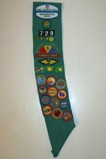 Vintage 1980s GIRL SCOUT Sash w Patches Badges & Pins! Washington Rock Council!
