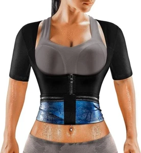 Sauna Suit for Women Weight Loss Sauna Shirt for Women Sweat Suit Waist Trainer - Picture 1 of 7