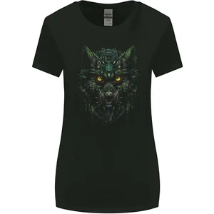 Cyber Wolf Werewolf Lycan Womens Wider Cut T-Shirt - Picture 1 of 3