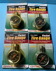 4- Packs - Central Pneumatic Pocket Tire Gauge With Dial 45201 0-60 PSI New - Imagen 1 de 5