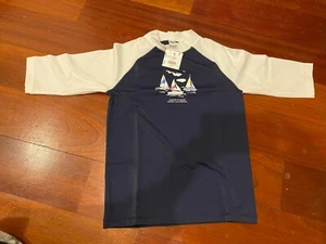 *NWT* Jaine and Jack - sailboat swim shirt - navy white - Boys size 8 - RP $29 - Picture 1 of 4