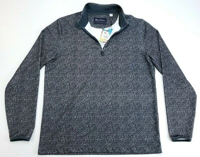 Pullover Robert Graham Para Hombre M 1/4 Cremallera Rendimiento Ajuste A Medida Negro Nuevo Con Etiquetas Foto 1 de 4