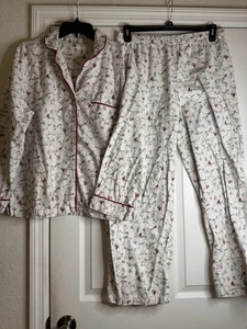 Conjunto de pijama Charter Club de 2 piezas con estampado de pájaros cardinales para mujer talla M - Imagen 1 de 6