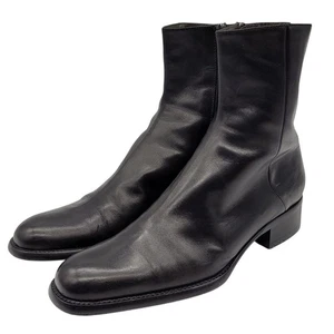 Sergio Rossi schwarze Leder Stiefeletten mit eckiger Zehenpartie - Größe 39 - US 7,5 - Bild 1 von 9