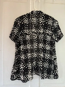 NY Collection Sheer Blouse Size Small. Polka Dot - Picture 1 of 4