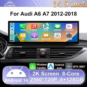 Für Audi A6 A7 16-18 MIB 14,9" Touchscreen Android GPS Navigation CarPlay USB 4G - Bild 1 von 16