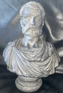 BUSTO DE CERÁMICA DISEÑO GRIEGO ESTATUA DE CABEZA ARTISTA DESCONOCIDO 12 PULGADAS DE ALTO - Imagen 1 de 6