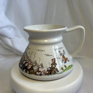 Vintage Moodz By Papel Ceramic No Spill Coffee Mug Work Week Rat Race 1970’s - Picture 1 of 12