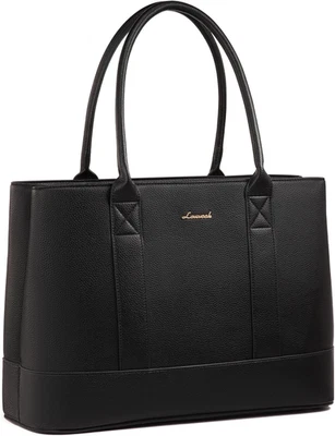 LOVEVOOK Laptop Bag for Women, Computer Work Tote Bag, 15.6 inches, Black - Image 1 of 4