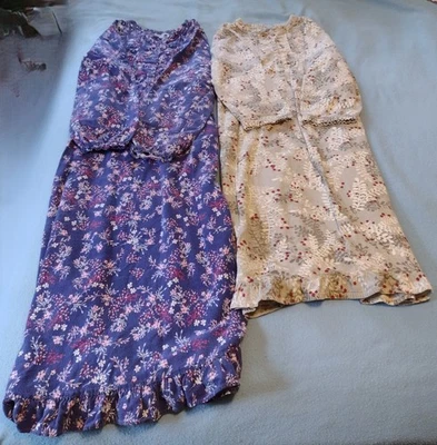 Womens Cotton Flannel Nightgowns-Lot of 2 (Purple/Gray)- by Only Necessities-1X - Image 1 of 4