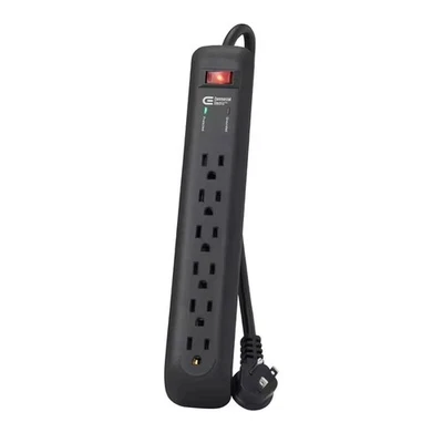 Commercial Electric 8 ft 6 Outlet Surge Protector Power Strip 1000J Flat Plug - Image 1 of 4