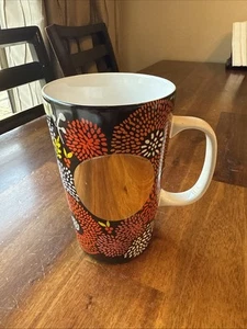 Starbucks Dot Collection Brown / Gold Floral 16 oz Ceramic Coffee Mug Cup 2014 - Picture 1 of 3