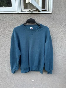 Sudadera de Colección Russell Athletic Cuello Redondo Talla Grande Verde Hecha en EE. UU. - Imagen 1 de 6