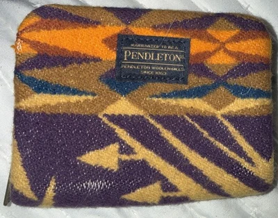 Pendleton Wool Wallet Zip Around Aztec Southwestern Rainbow Accordion Unisex  - Image 1 of 4