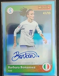 Barbara Bonansea 2025 Topps Merlin Women's EURO Blue Auto #41/99 Italy - Picture 1 of 2