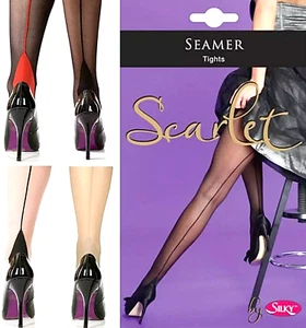 Silky Scarlet Seamer Tights Stockings Various Vintage Style - Picture 1 of 14