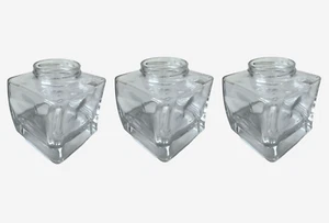 3x Decorative Glass Jars Square Apothecary 314ml Clear Large Storage Containers - Picture 1 of 24