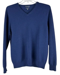 Club Room Herren 2-fädig 100% Estate Kaschmir V-Neck Sweater Pullover L Preppy Navy - Bild 1 von 6