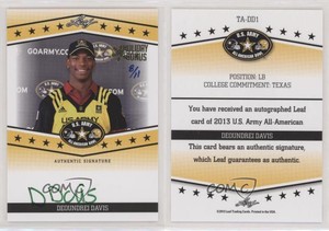 2013 Leaf US Army All-American Bowl Tour /11 Deoundrei Davis #TA-DD1 Auto