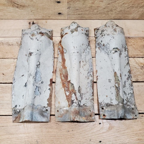 X35 ANTIQUE GALVANIZED METAL RIDGE CAP AGED USED ORNAMENTAL ROOF RIG ROW Cover